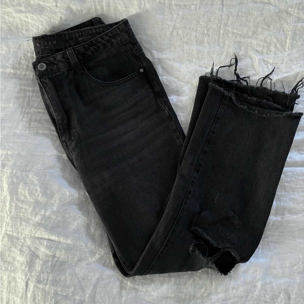 Risen black high rise distressed jeans